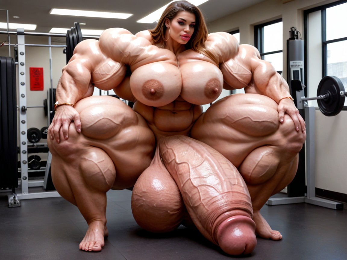 Hyper Bimbo, Hyper Gigantic Balls, 작은 가슴 쉬메일 AI 포르노