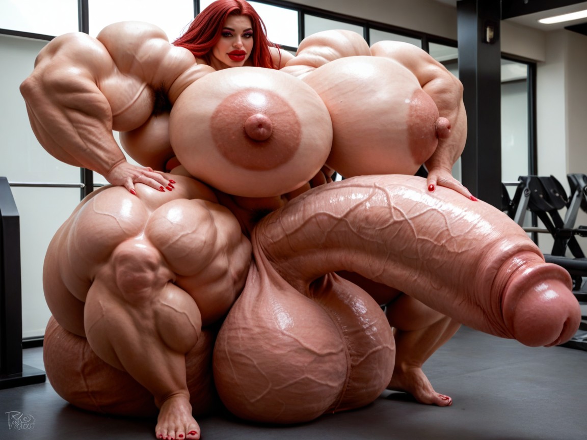 18+, Balls Are Just Too Gigantic, Hyper Gigantic Growth Shemale AI Porn
