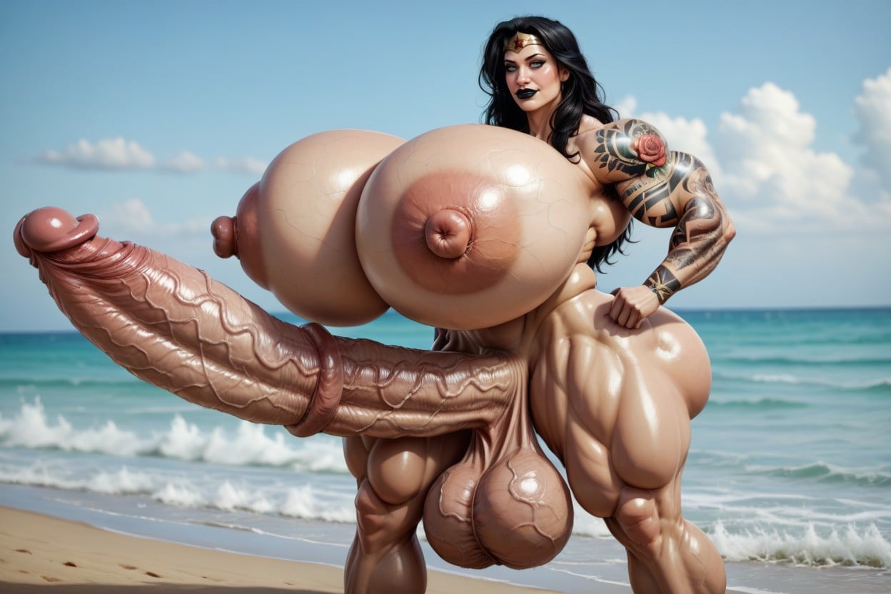 Ssbbw, Gigantic Massive Sagging Balls, Futanari Travesti IA Pornô