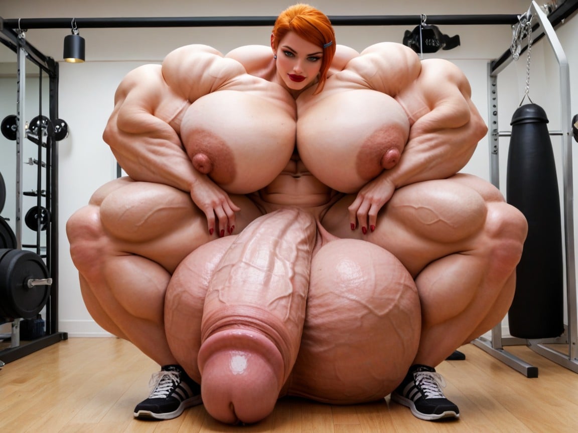 Balls Are Big Enough To Touch The Floor, Pechos Pequeños, Hyper Gigantic Massive Balls Porno shemale IA
