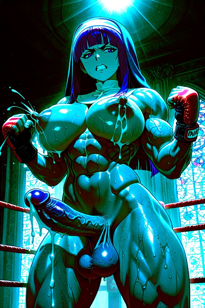 Well Defined Abs, Torso Facing Forward, Big Dark Purple Eyes Porno shemale IA