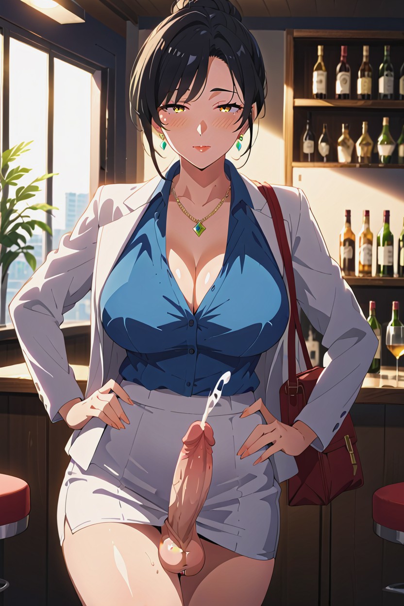 Tied Hair, Small, Soft Lighting Shemale AI Porn