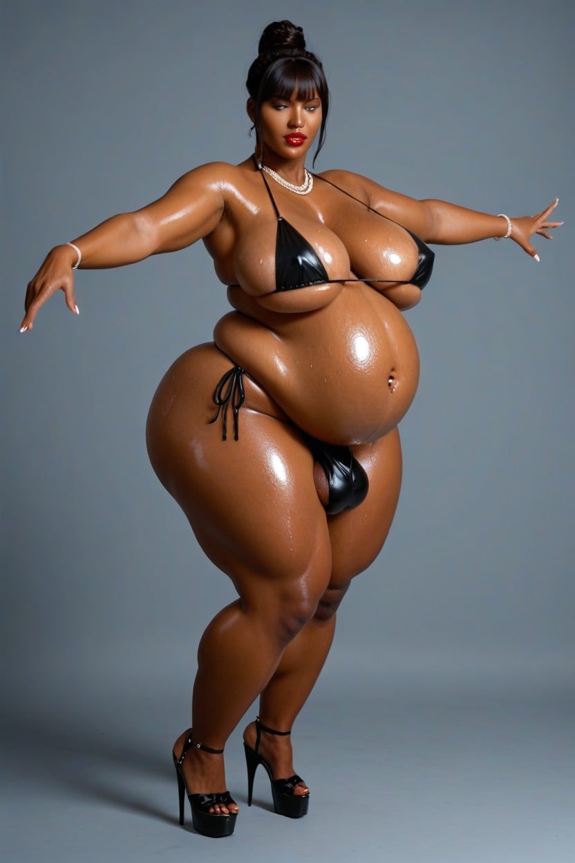 Chubby, Extremely Large Ass, African Shemale AI Porn