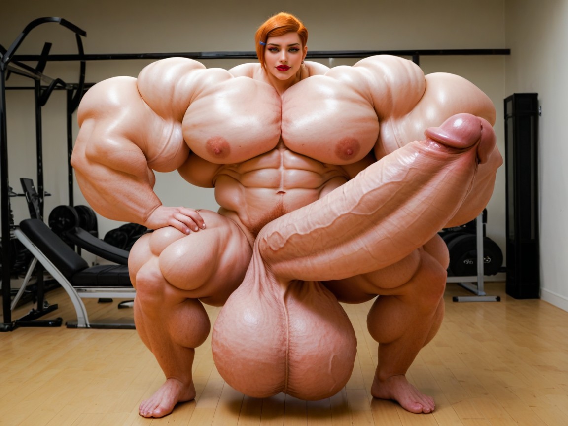 Hyper Absurdly Oversized Gigantic Wides Penis, Hyper Long Penis, Hyper Gigantic Biceps Porno IA transsexuelle