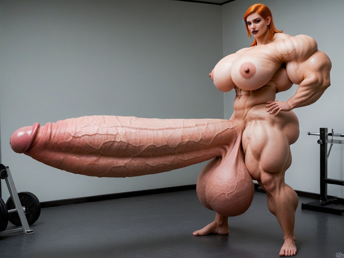 Hyper Gigantic Penis, Balls Are Just Too Gigantic, Hyper Absurdly Gigantic Balls Porno IA transsexuelle