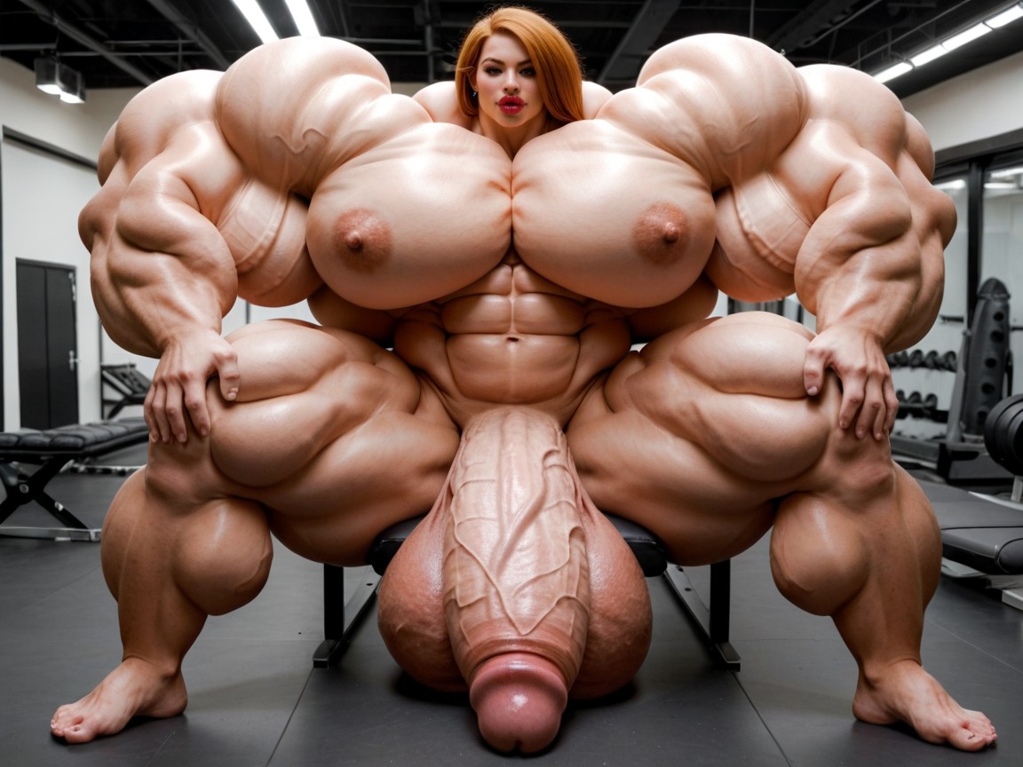 Hyper Bimbo, Hyper Absurdly Oversized Muscle, Hyper Absurdly Oversized Penis Porno IA transsexuelle