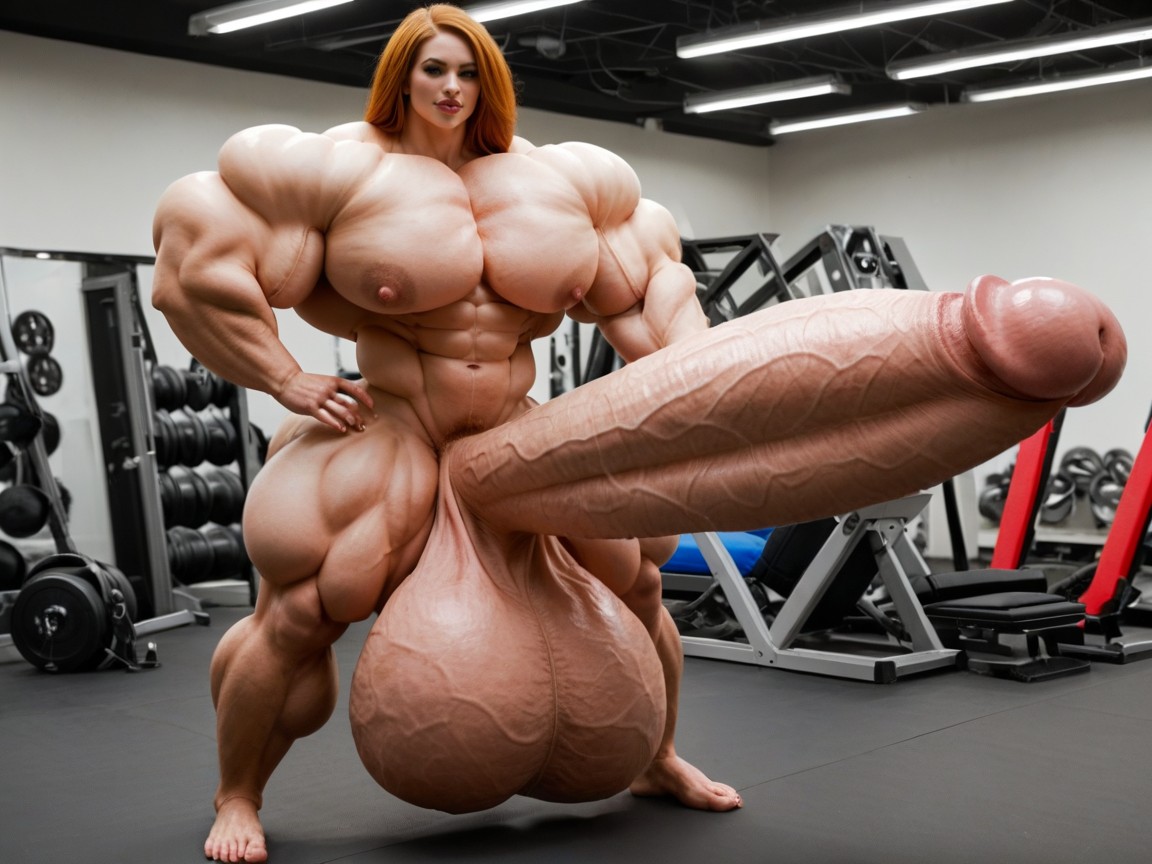 Hyper Absurdly Oversized Penis, Small Breasts, Penis Is Just Way Too Gigantic Shemale AI Porn