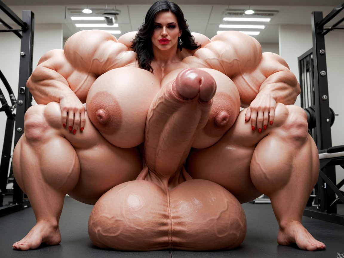 Full Body View, Hyper Long Penis, Penis Is Just Way Too Gigantic Shemale AI Porn