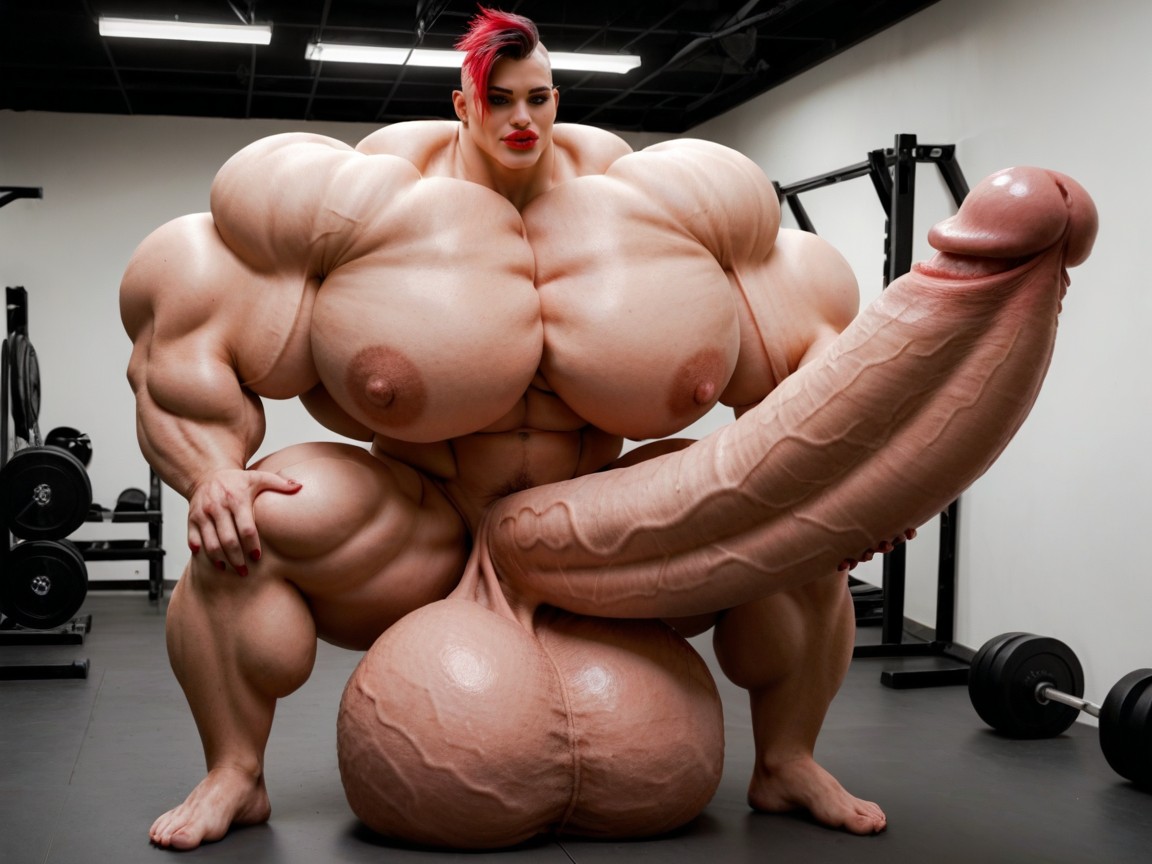 Hyper Gigantic Massive Balls, Hyper Gigantic Growing, Hyper Absurdly Gigantic Balls Shemale AI Porn