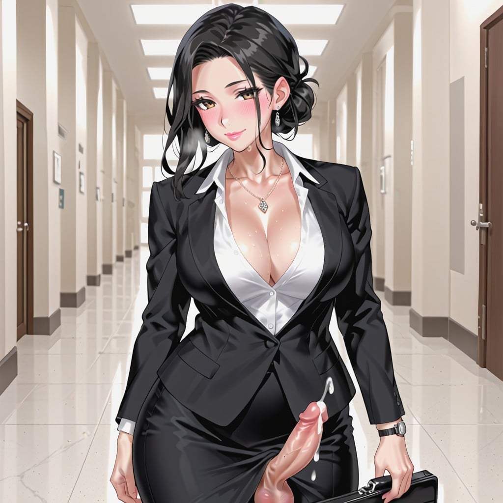30+, Necklace, Holding Briefcase Shemale AI Porn