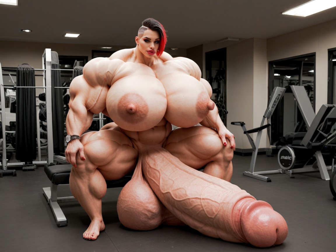 Penis Gigantic Then Torso, Hyper Long Penis, Hyper Absurdly Oversized Gigantic Massive Muscle Porno IA transsexuelle