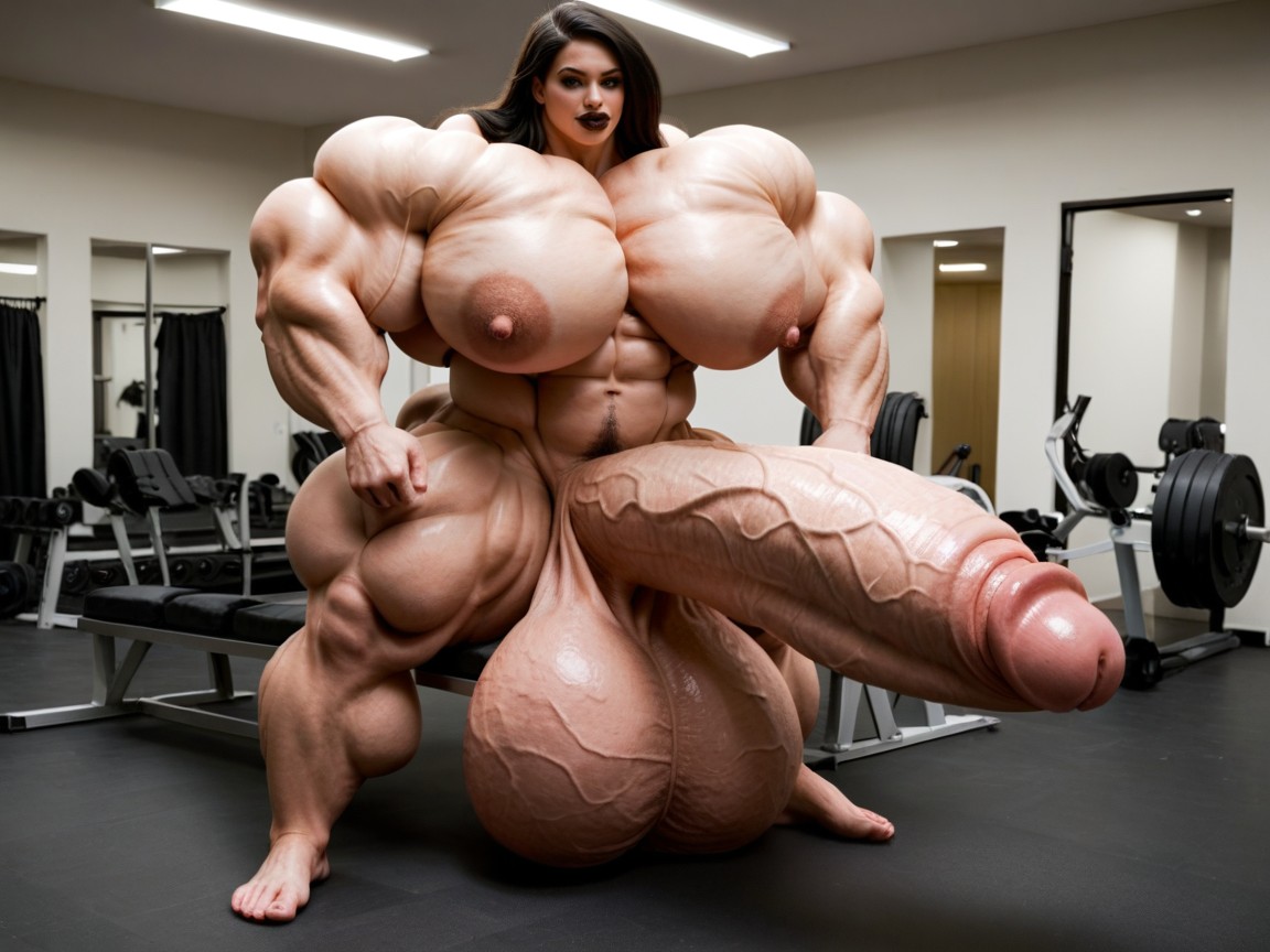 Hyper Gigantic Biceps, Naked, Hyper Gigantic Lips Shemale AI Porn
