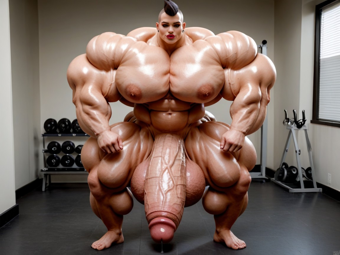 Hyper Absurdly Oversized Muscle, Hyper Gigantic Muscle Hips, 25+ Shemale AI Porn