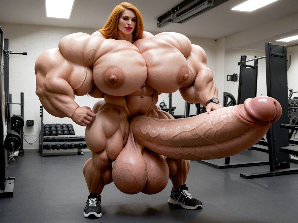 Full Body View, Hyper Gigantic Lips, Cosplay Porno IA transsexuelle