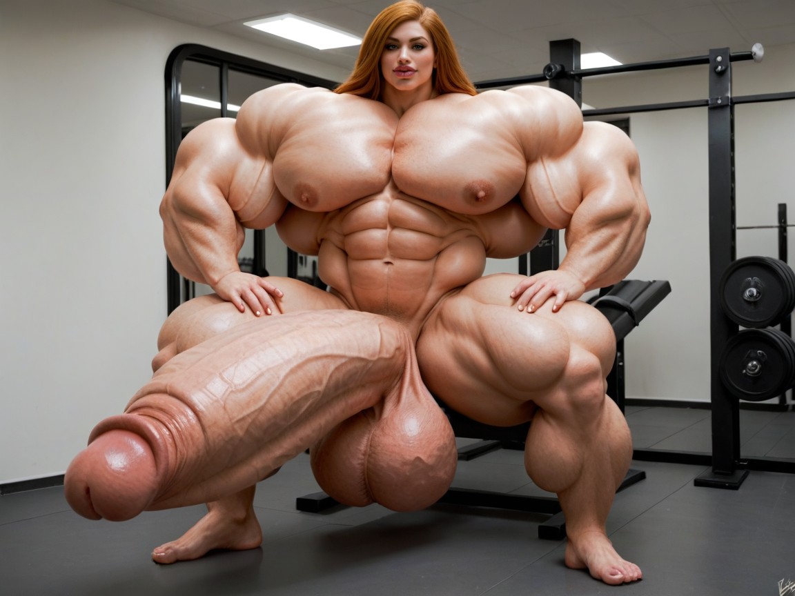 Hyper Gigantic Growth, Hyper Gigantic Lips, Nude Hyper Futanari With Hyper Gigantic Penis Shemale AI Porn
