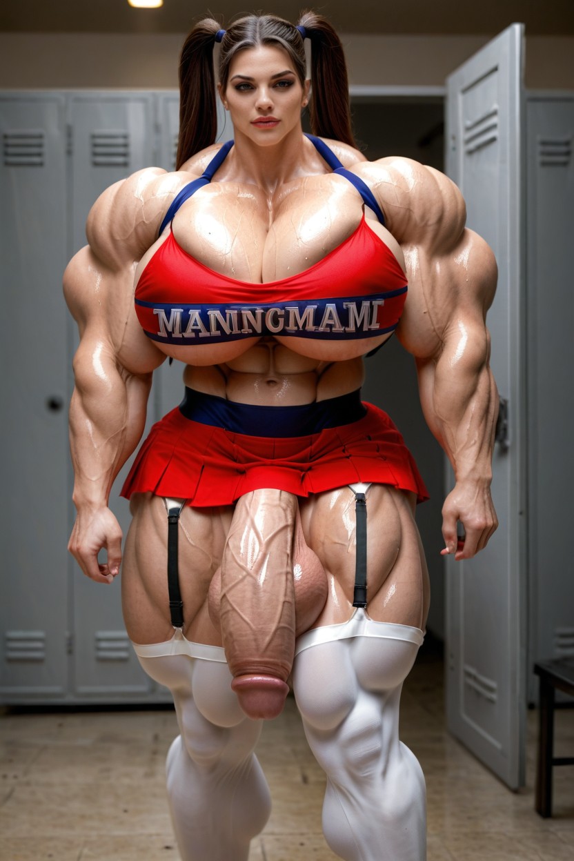 Gigantic Abdominal Obliques, Gros Seins, Extrêmement Musclé Porno IA transsexuelle