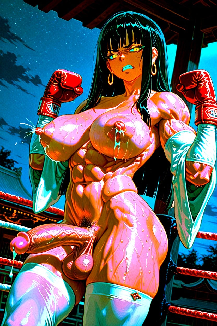 White Leggings, Veiny Thighs, Stern Face 人妖AI黃片