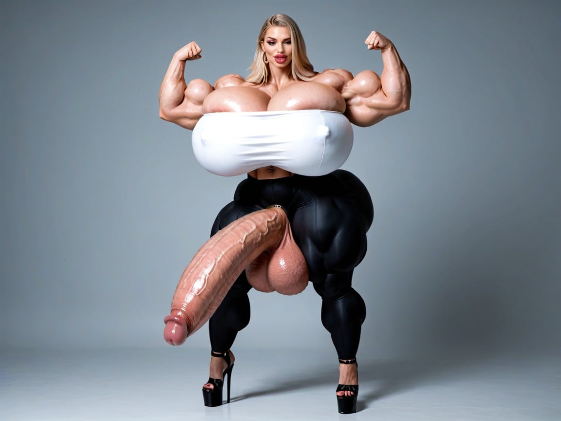 Sein Colossal, Hyper Gigantic Massive Abs, Vêtements Ajustés Porno IA transsexuelle