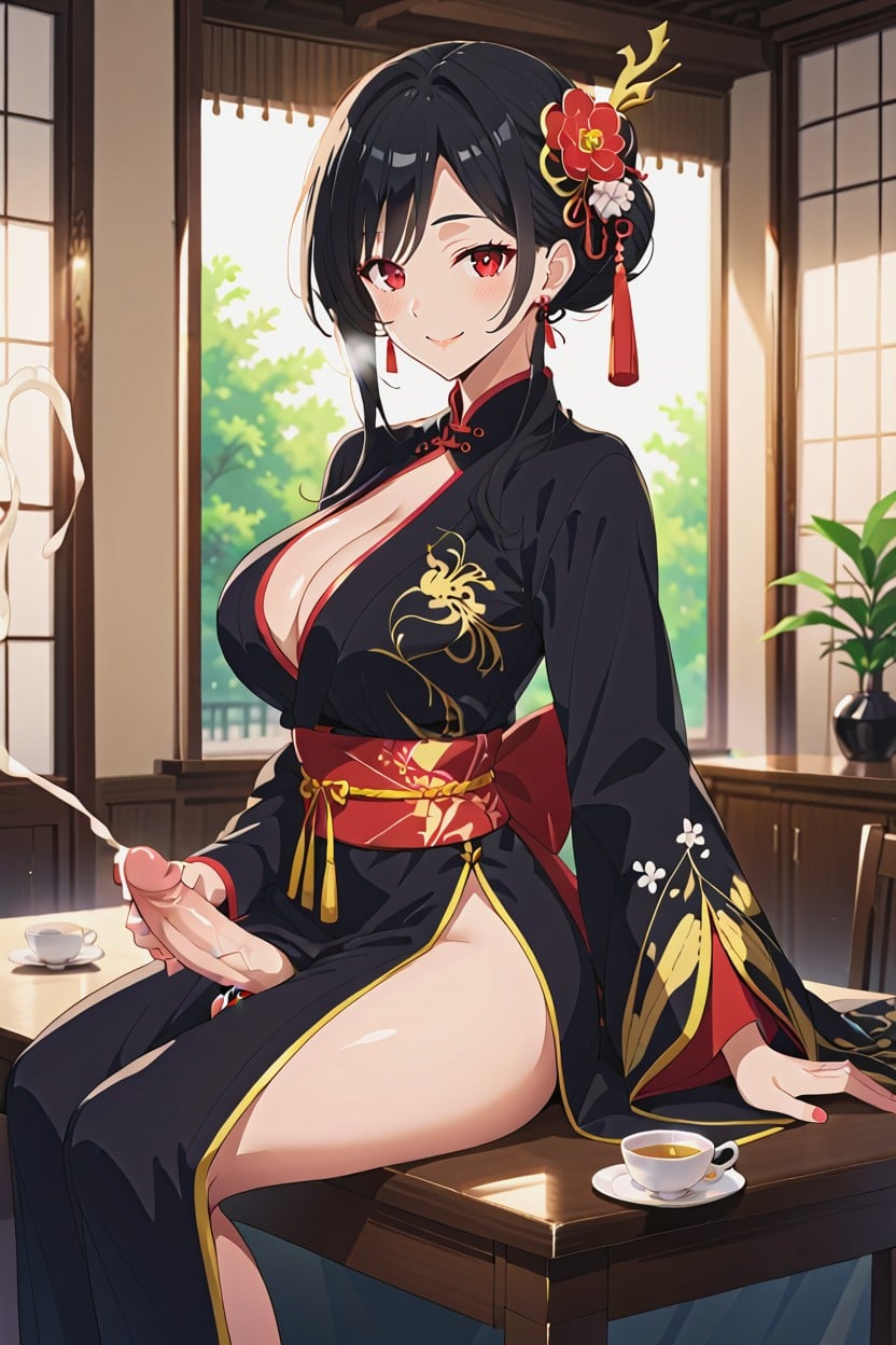 Maternal Beauty, Chinese Style, Cleavage Travesti IA Pornô