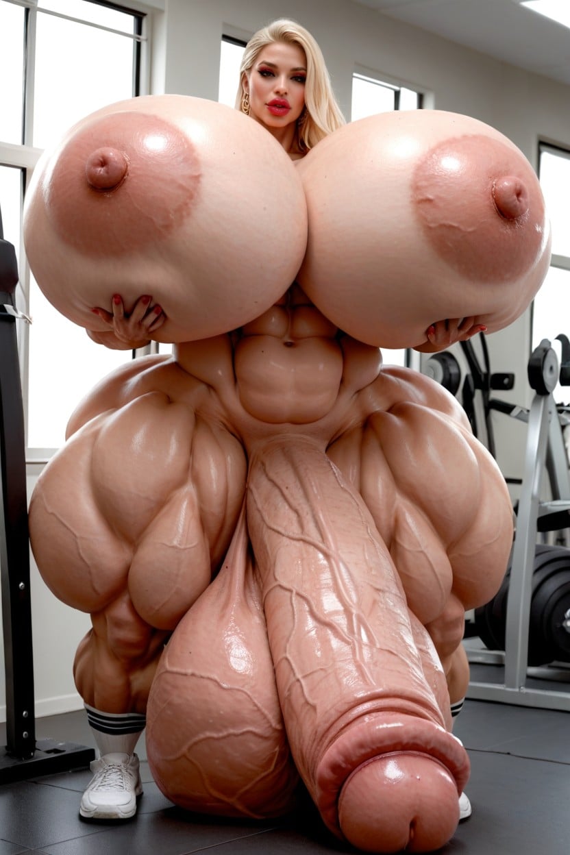 Hyper Absurdly Gigantic Massive Muscle, ポニー・ペニス, ボディより大きいペニス ニューハーフAIポルノ