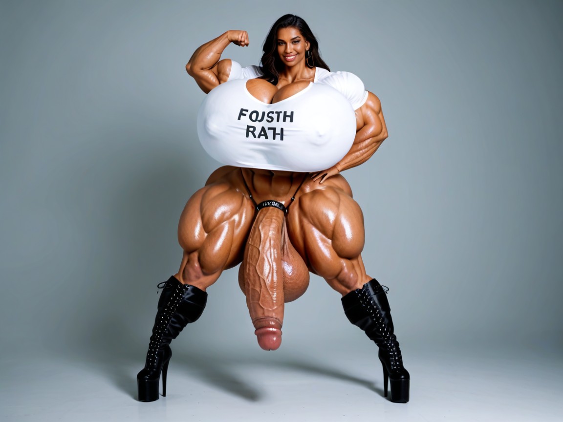 Hyper Absurdly Oversized Balls, Flexion, Hyper Absurdly Oversized Gigantic Girthy Penis Porno IA transsexuelle