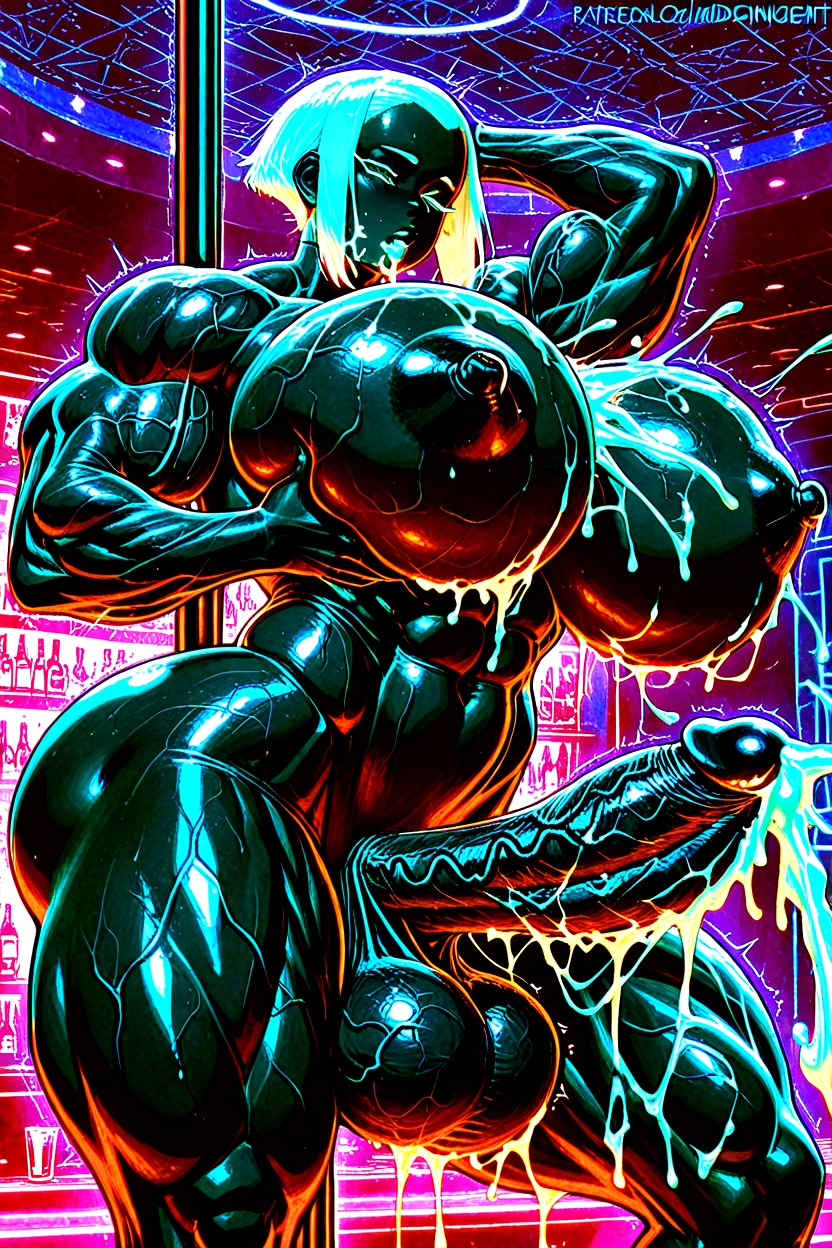 Hyper Huge Massive Muscles, Impossibly Swollen Cock Veins, 極端下半身沉重 人妖AI黃片