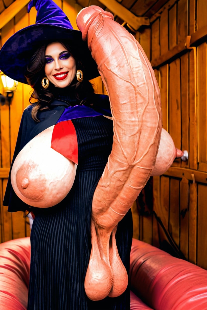 Low Hanging Balls, Pale Skin, Impossibly Long Hyper Penis ニューハーフAIポルノ