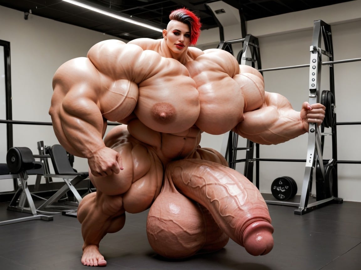 Nude Hyper Futanari With Hyper Gigantic Penis, Hyper Absurdly Gigantic Massive Muscle, Naked Транссексуалы AI порно