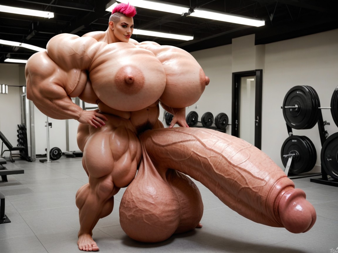 Penis The Size Of The Gym, 25+, Extrêmement Musclé Porno IA transsexuelle