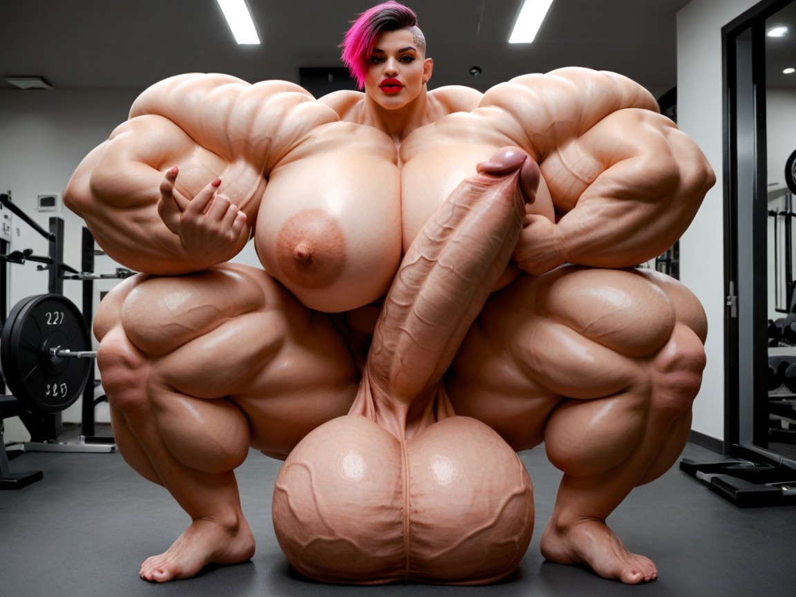 Hyper Gigantic Growing, Hyper Swollen Bimbo Lips, Hyper Gigantic Muscle Hips 쉬메일 AI 포르노