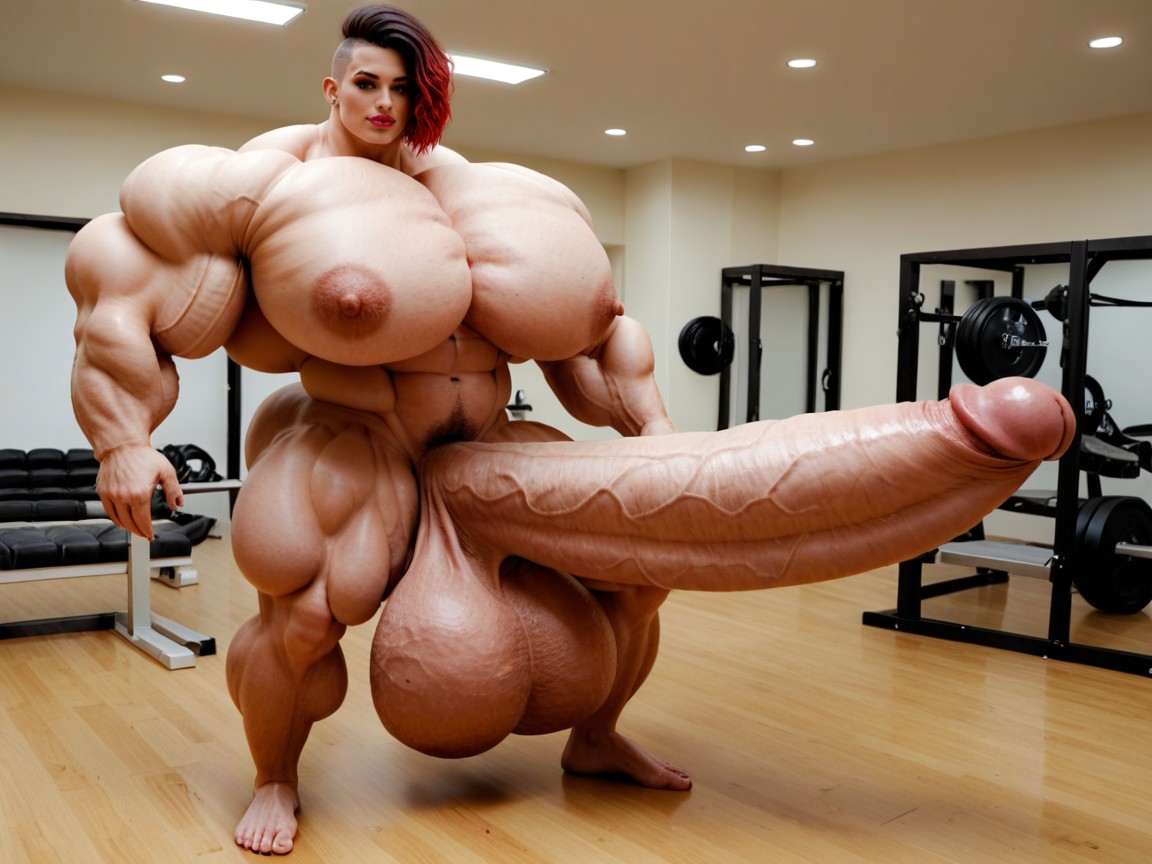 Hyper Gigantic Balls, Hyper Gigantic Growing, Full Body View 쉬메일 AI 포르노