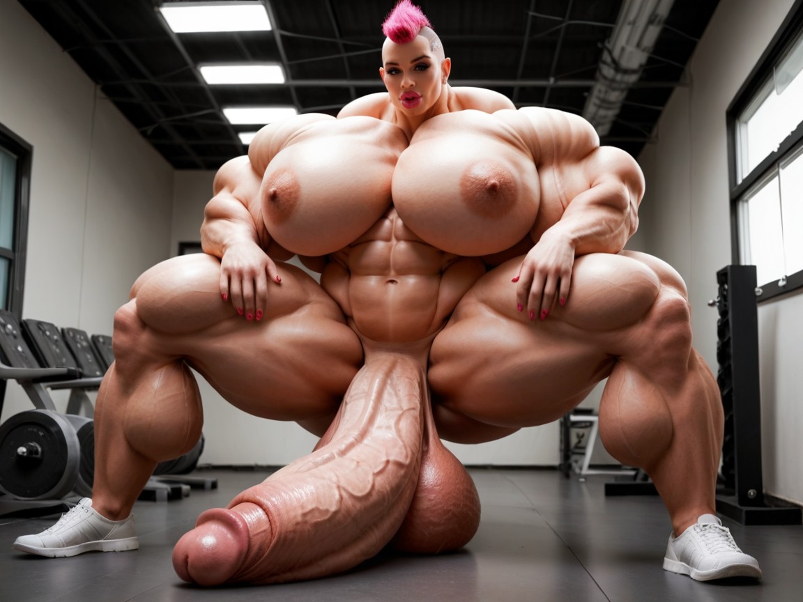 ボディより大きいペニス, Penis Is Just Way Too Gigantic, Gorgeous Face ニューハーフAIポルノ