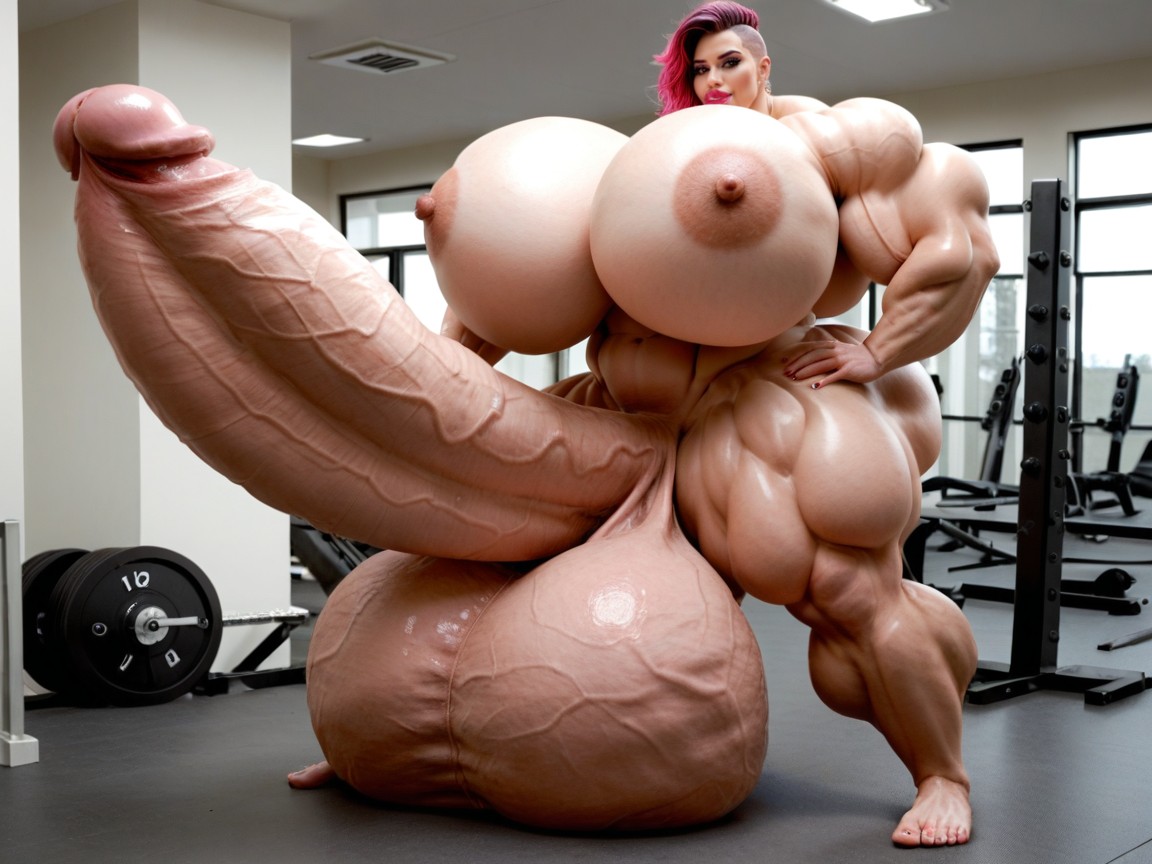 Penis Is Just Way Too Gigantic, Hyper Gigantic Muscle Growth, Penis The Size Of The Gym 쉬메일 AI 포르노