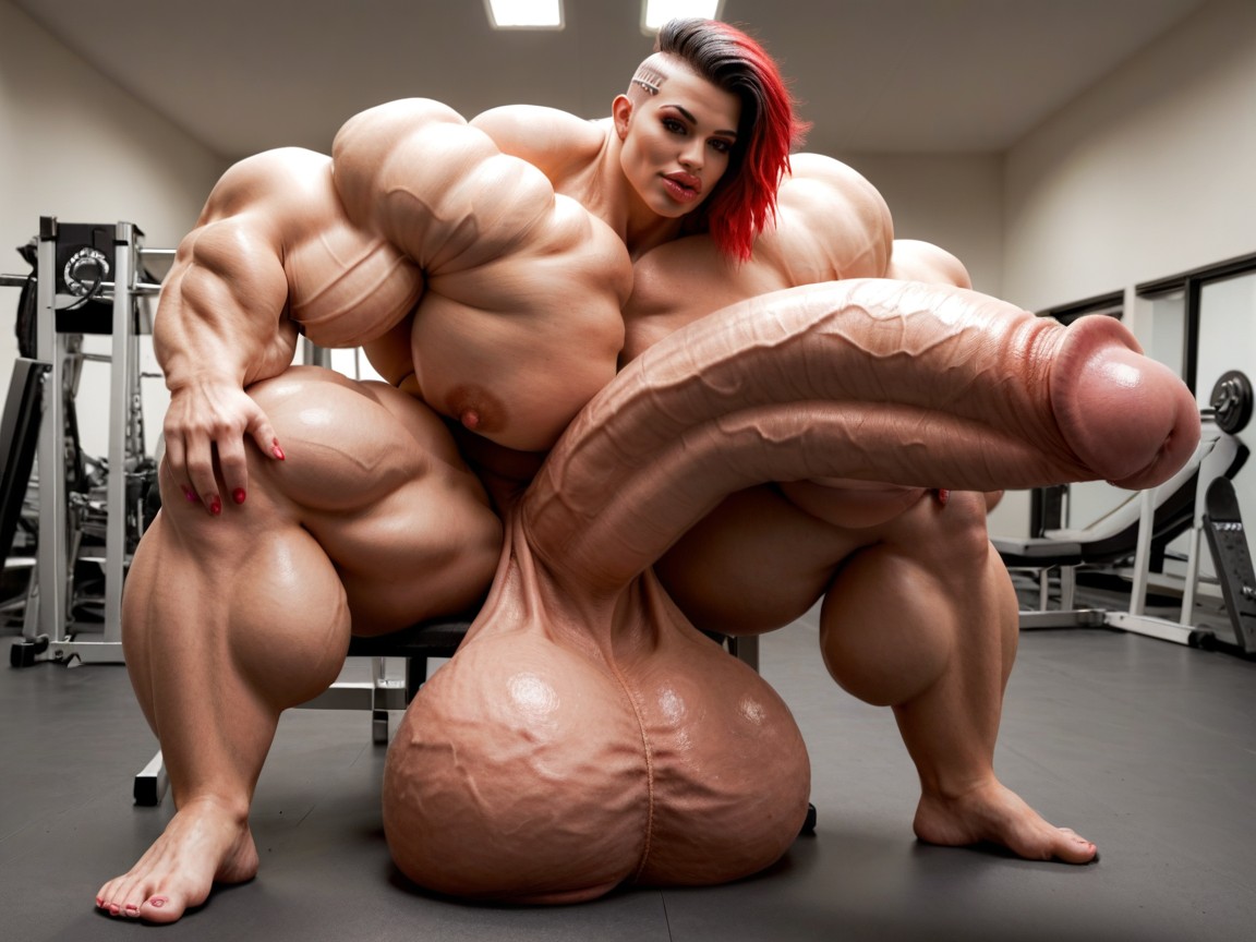 Penis The Size Of The Gym, Hyper Absurdly Oversized Gigantic Wides Penis, Giant Bulging Penis 人妖AI黃片