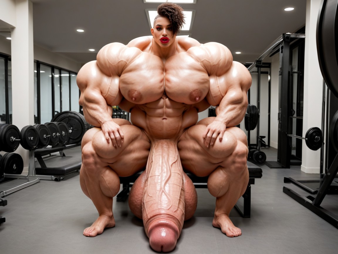 Hyper Gigantic Growth, Penis Gigantic Then Torso, Hyper Swollen Bimbo Lips Porno IA transsexuelle