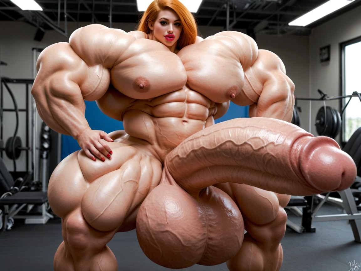 Hyper Gigantic Abs, Hyper Absurdly Oversized Gigantic Massive Muscle, Hyper Absurdly Oversized Gigantic Girthy Penis Транссексуалы AI порно