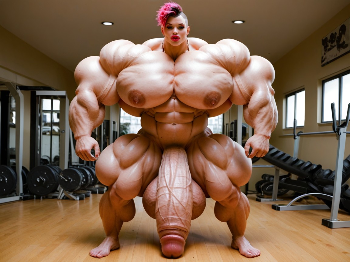 Hyper Gigantic Biceps, Hyper Swollen Bimbo Lips, Hdr 人妖AI黃片