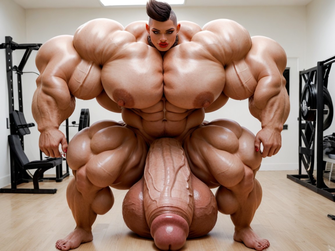 Hyper Gigantic Growth, Hyper Absurdly Oversized Gigantic Massive Muscle, Hyper Gigantic Growing Shemale AI Porn