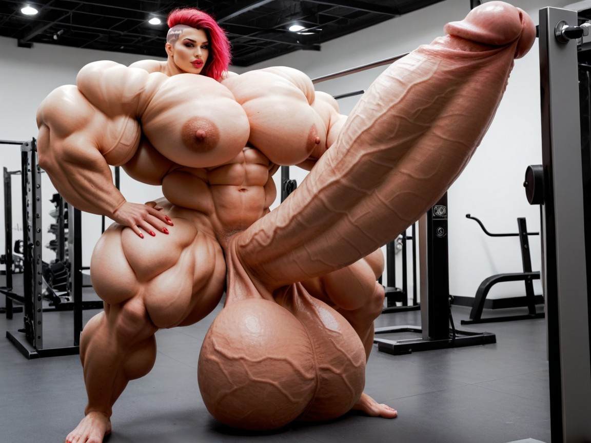 Nude Hyper Futanari With Hyper Gigantic Penis, Hyper Gigantic Massive Penis, Penis Is Just Way Too Gigantic Shemale AI Porn