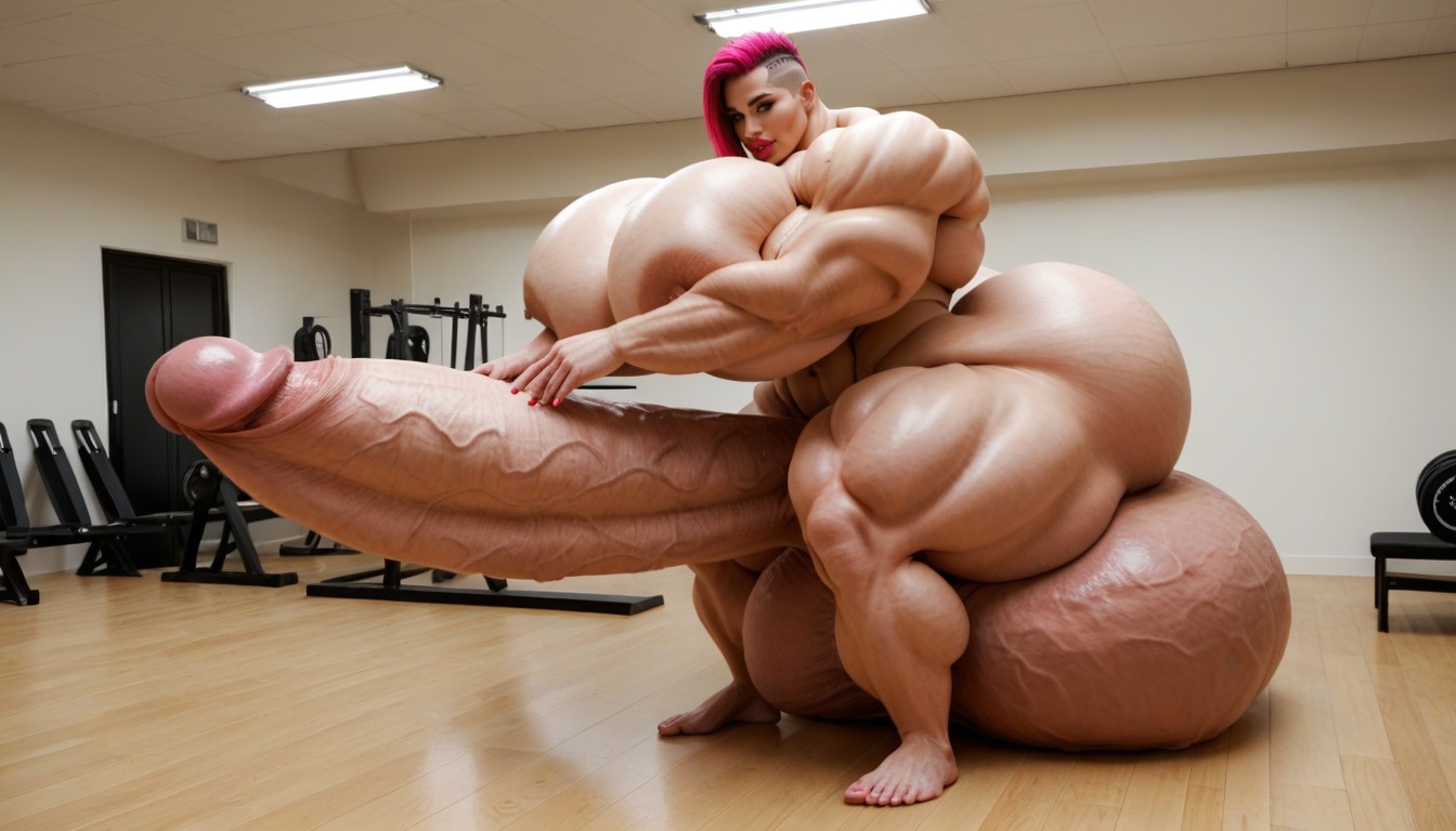 Hyper Bimbo, Hdr, Hyper Gigantic Growth Shemale AI Porn