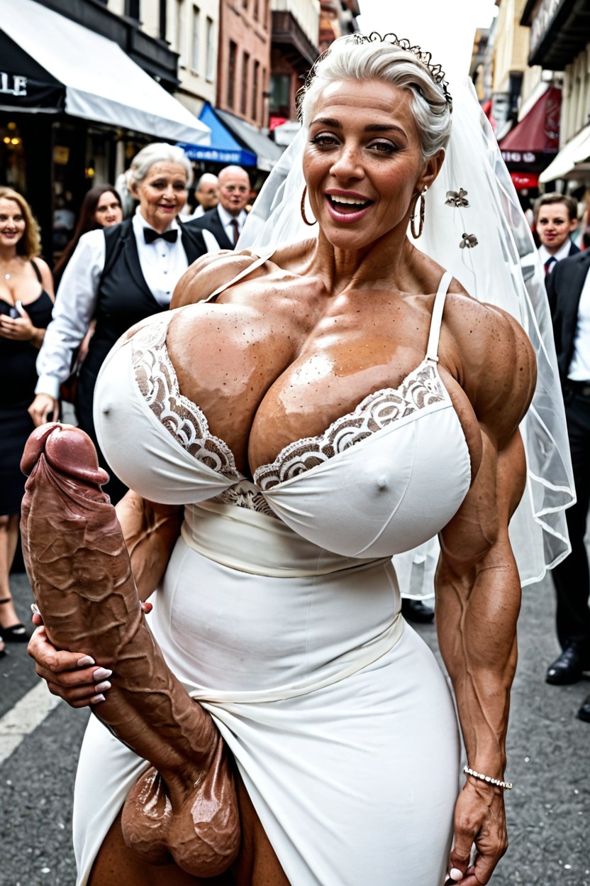 Boobs Bigger Than Head, Wrinkled Face, Freckles On Thighs Shemale AI Porn
