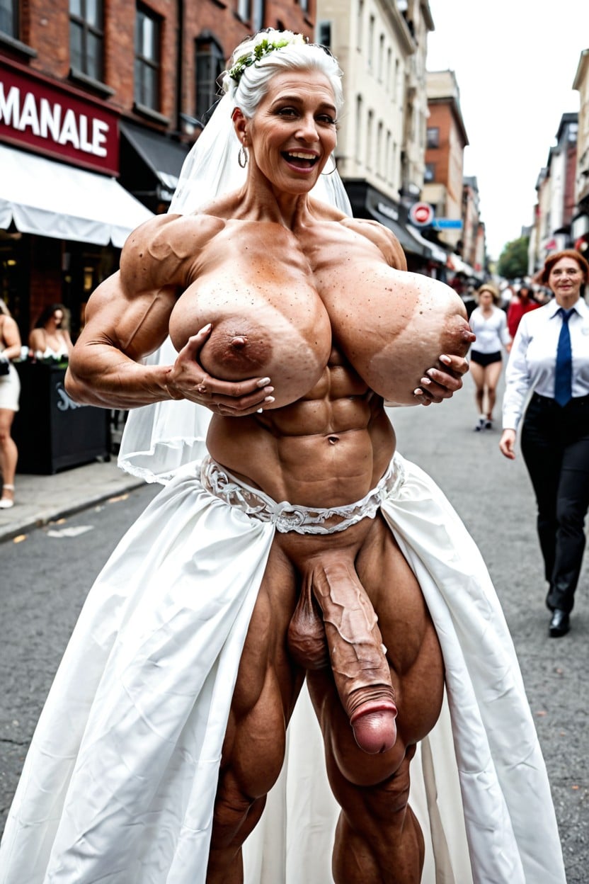 Extremely Huge Breasts, Crowded With Futanari, Hyper Muscular Porno IA transsexuelle