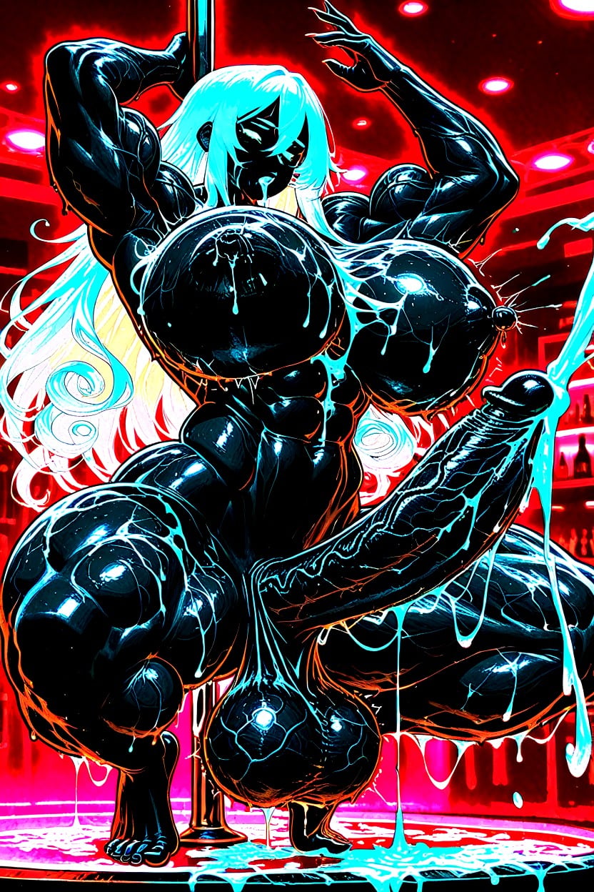 Hyper Huge Massive Muscles, Cum On Tits, Hyper Huge Muscles Shemale AI Porn
