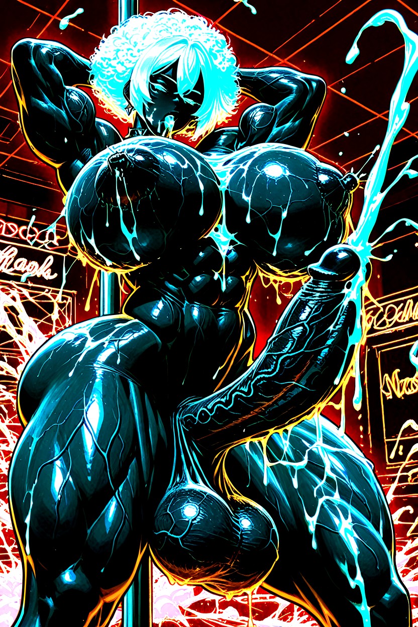 Hyper Muscular, Hyper Penis, Absurdly Obersized Veiny Futanari Cock Shemale AI Porn