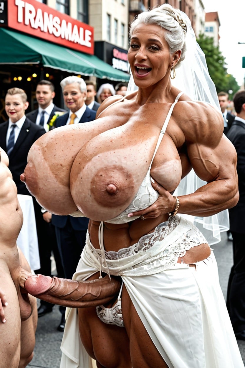 Hyper Muscular Body, Long Nose Beautiful Face, Freckles On Tits Shemale AI Porn