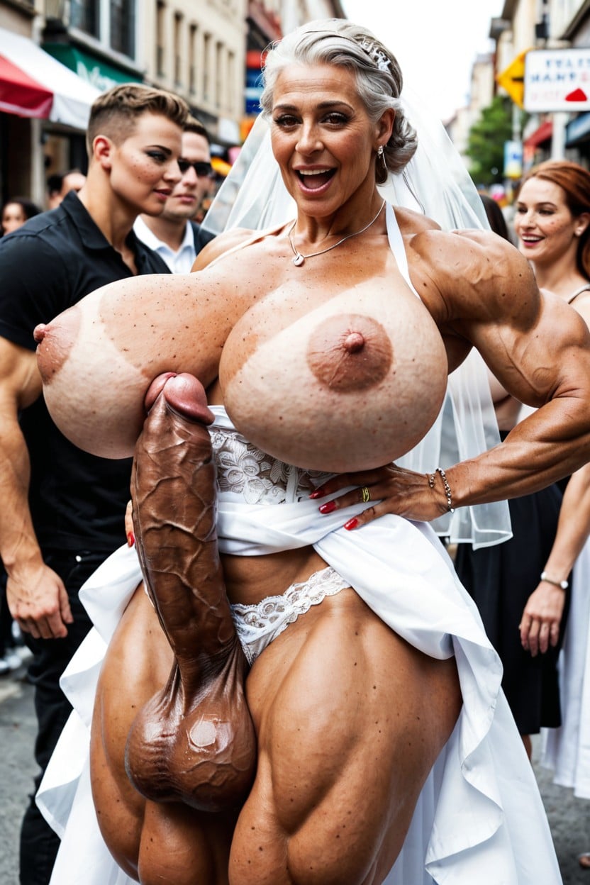 Thick Thighs, Ash Hair, Crowded With Futanari Shemale AI Porn