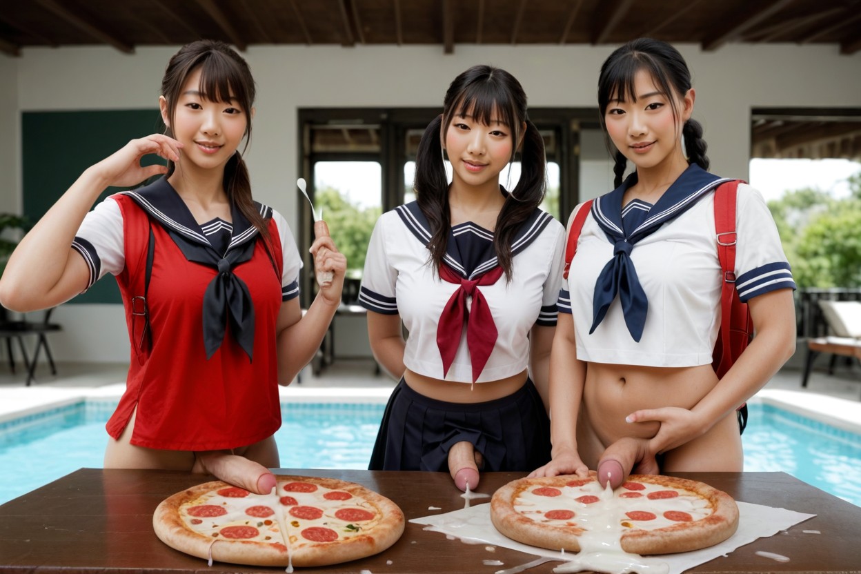 Bangs, Fully Clothed, Multiple Futas Shemale AI Porn