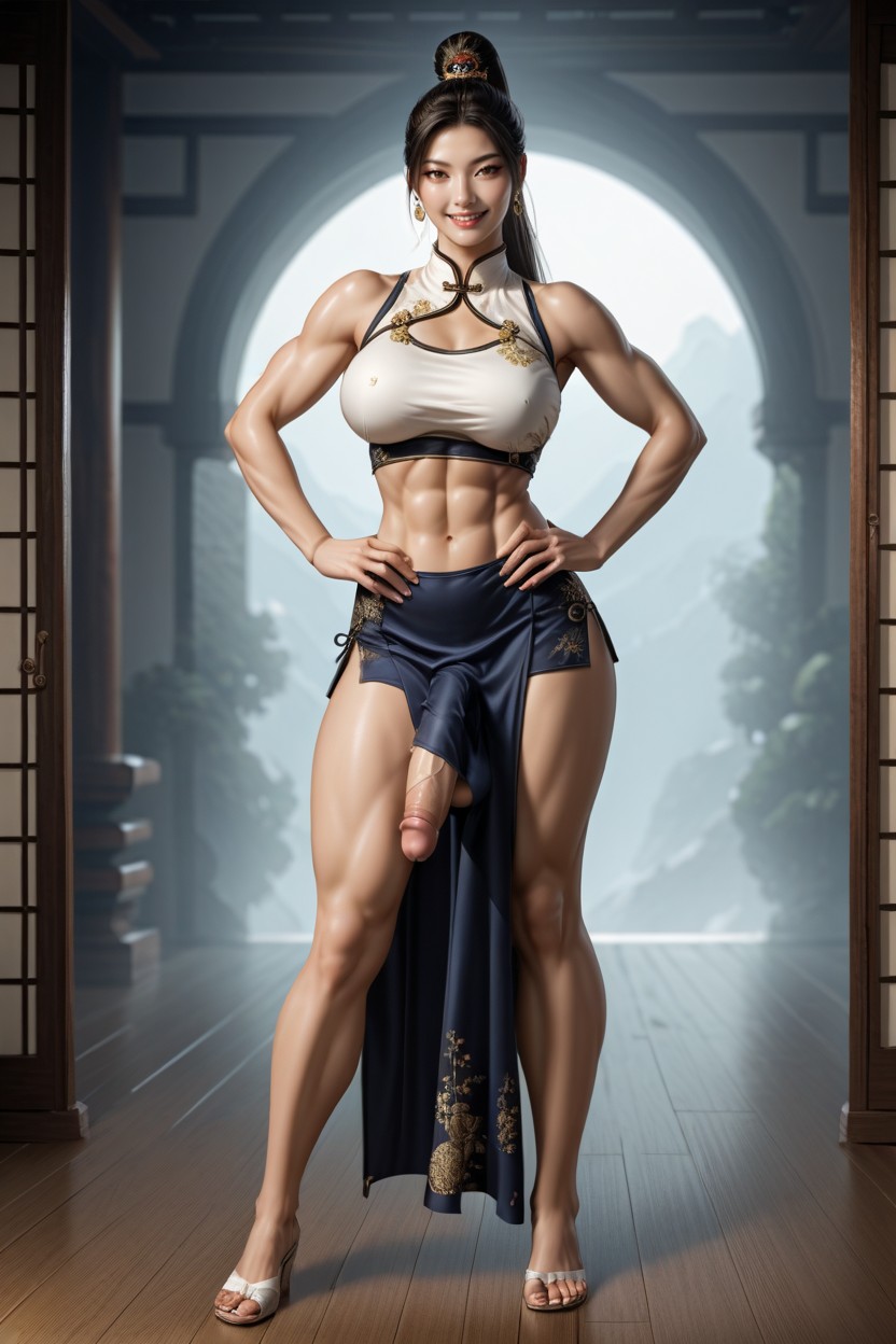 18+, Erect Penis, Athletic Body Shemale AI Porn