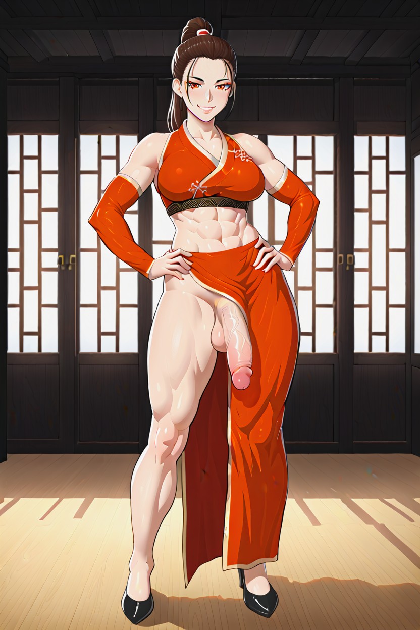 Waist Level Shot, Athletic Body, Transgender Shemale AI Porn