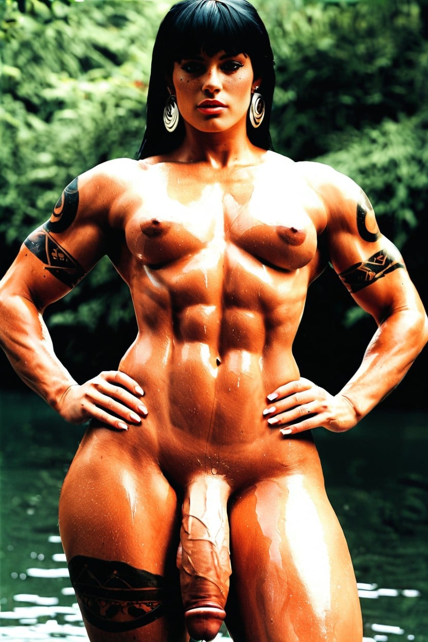 20+, Muscular, Small Breasts Shemale AI Porn